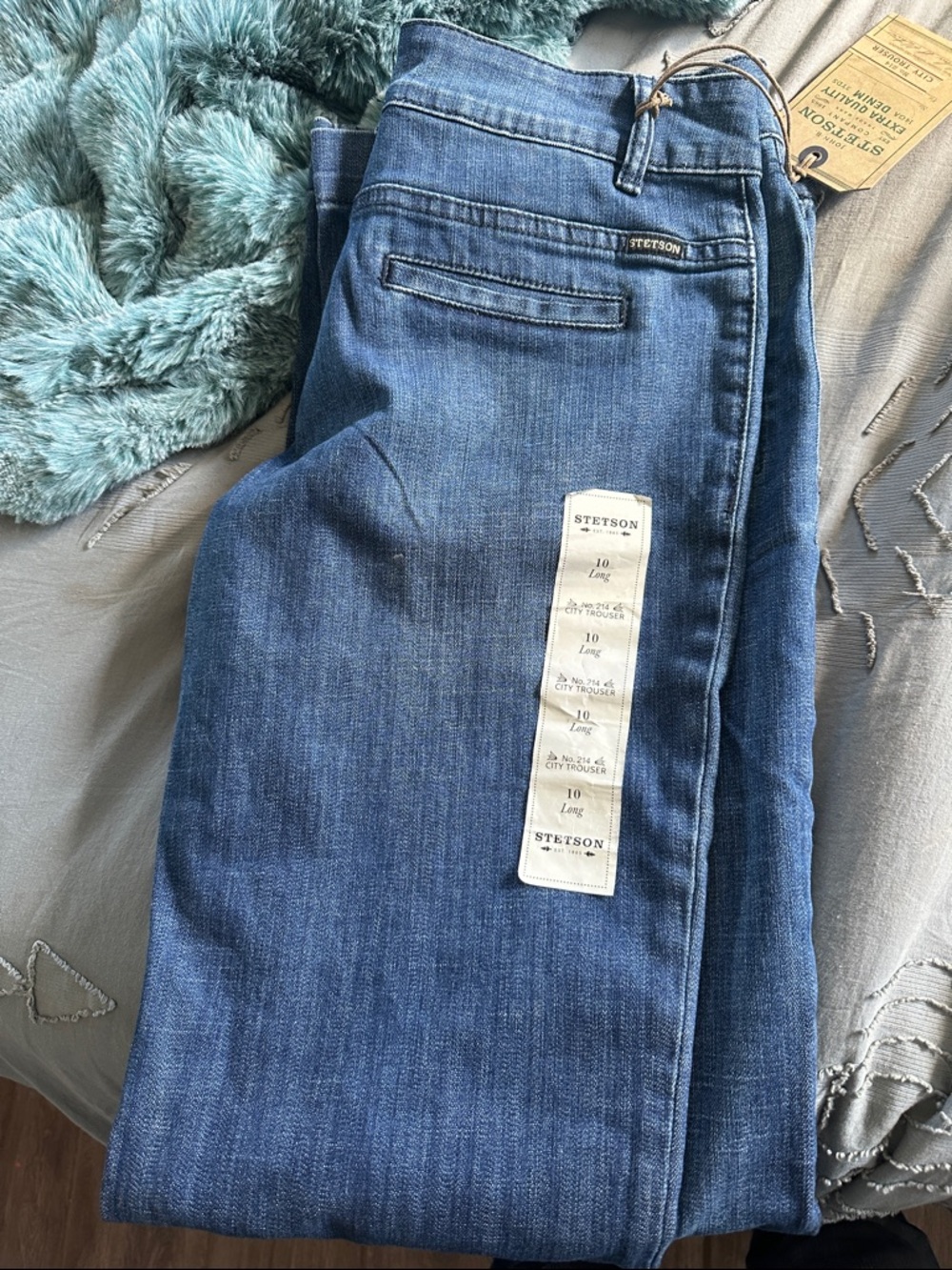 Stetson Medium Blue Denim Jeans 10 L Long NWT